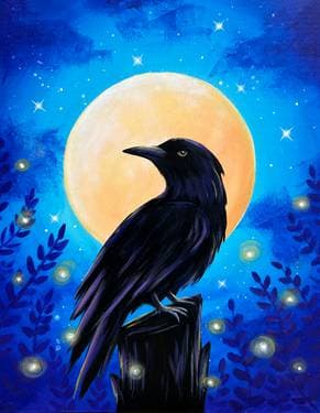 Moonlight Raven - Paint and sip event at Palooza Brewery & Gastropub in KENWOOD, CA - PaintNite.com