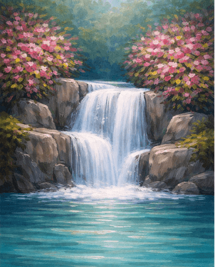 Beautiful Water Falls - Paint Nite event in Maple Ridge, BC