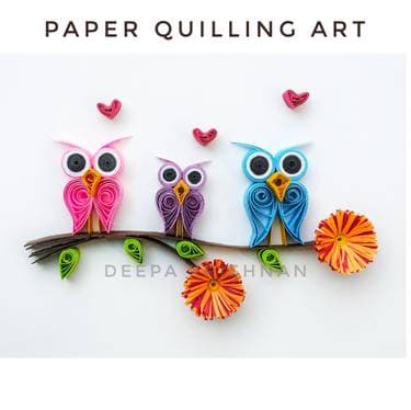 Owl Family - Paper Quilling - Paint Nite event in Mississauga, ON