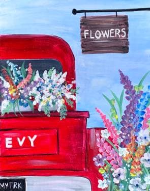 Truck Full of Flowers - Paint Nite event in SAN JOSE, CA