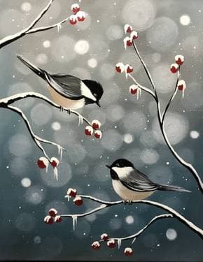 Bokeh Birds - Paint Nite event in Sherwood Park, AB