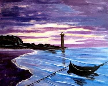Monet's Honfleur - Paint Nite event in Pasadena , CA