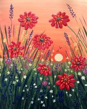 Wildflower Sunrise - Paint Nite event in Mississauga, ON