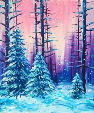 Winter Wonderland Paint n Sip at Mt Baldy — Painting