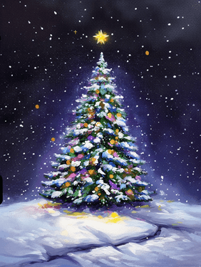 Christmas Holiday Wishes - Paint Nite event in Levittown, NY