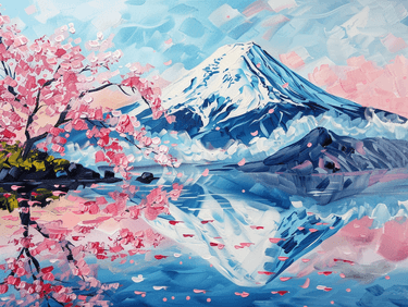 Mt. Fuji Japan Cherry Blossom- Wanderlust Collection - Paint Nite event in Burnaby , BC