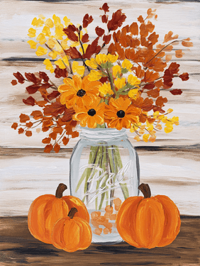"Pumpkin Spice Floral Bouquet" — Painting
