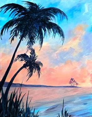 Palm Beach Sunset Glow - Paint Nite event in Calgary, AB