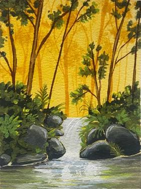 Jungle Book Waterfall - Paint Nite event in Chico, CA