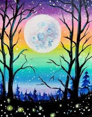 Twilight Full Moon — Painting