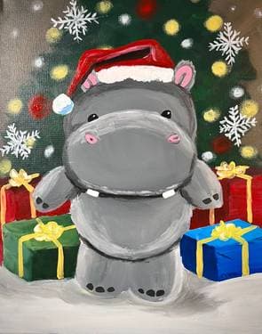 Who wants a Hippo for Christmas - Paint Nite event in Mississauga, ON