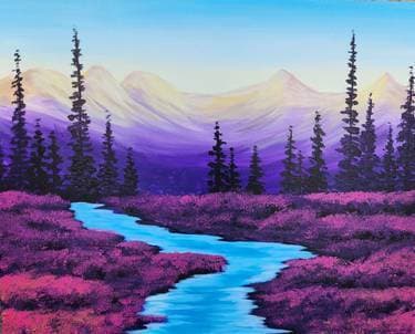 A River Runs Through It - Paint Nite event in Calgary, AB