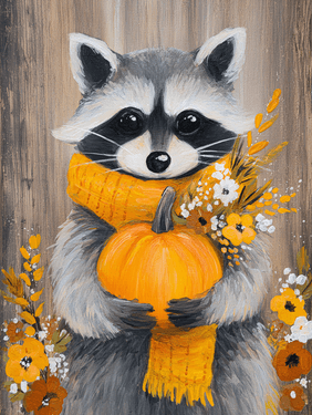 Trash Panda Pumpkin Presents - Paint Nite event in Maple Ridge, BC