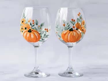 Fall Florals Wine Glass Painting Workshop