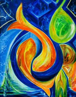 Yin Yang Fishies - Paint Nite event in Chico, CA