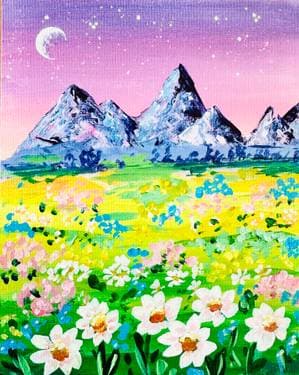 Spring Night Flower Field - Paint Nite event in Toronto, ON