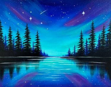 Twilight Lake Sparkle - Paint Nite event in Mississauga, ON