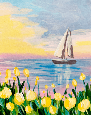 Yellow Tulip Sailboat Lookout - Paint Nite event in Harrington, DE