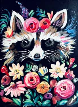 Raccoon & Roses
