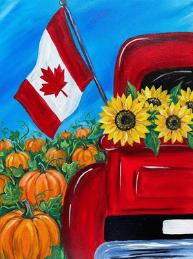 Red Truck, Golden Fall - Paint Nite event in Sherwood Park, AB