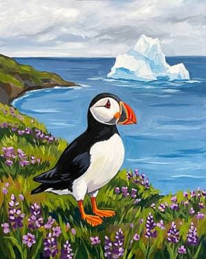 Puffin at Witless Bay - Paint Nite event in Langley, BC