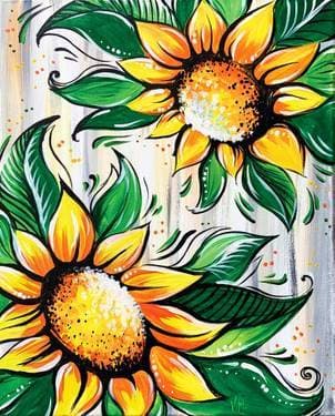 Sunflower Duo - Paint Nite event in Princeton , MA