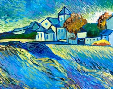 Van Gogh - View of the Church of Saint-Paul-de-Mausole - Paint Nite event in Winnipeg, MB