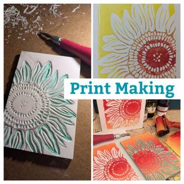 Print Making: Sunflower - Paint Nite event in Saskatoon, SK