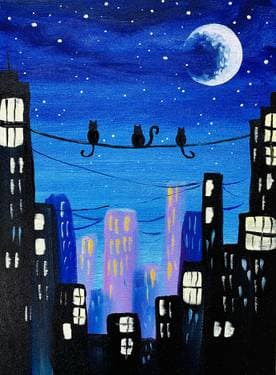 Cool City Cats - Paint Nite event in Victoria, BC