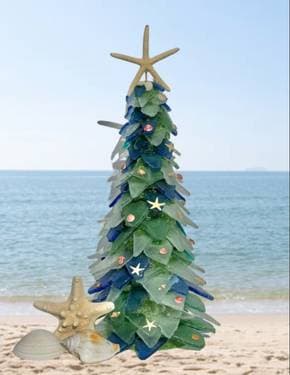 Sea Glass Holiday Tree - Paint Nite event in Edison, NJ