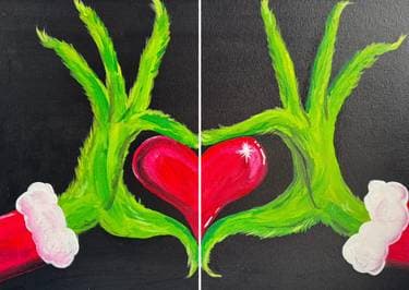 My Growing Christmas Heart - Partner Painting - Paint Nite event in Chesterfield, MO