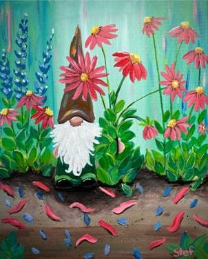 A Little Gnome Goes a Long Way - Paint Nite event in Regina, SK
