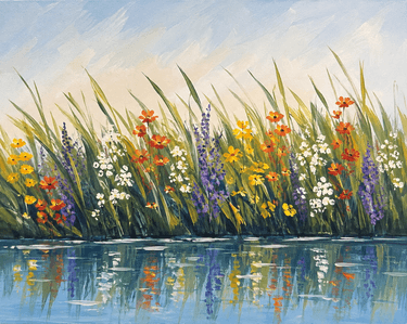 Wild Flower Reflection - Paint Nite event in NAPA, CA