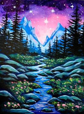 Blue Mountain Magic - Paint Nite event in Calgary , AB